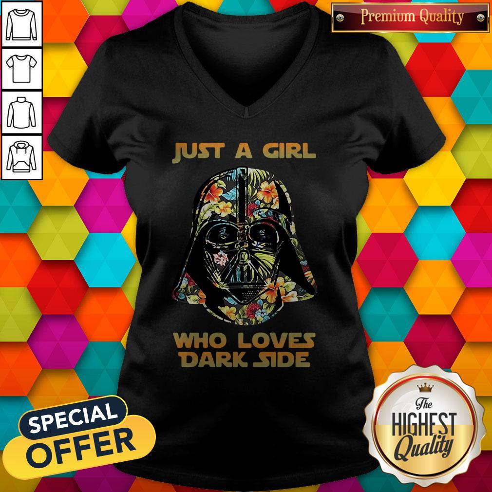 Nice Just A Girl Who Loves Dark Side Flowers Shirt