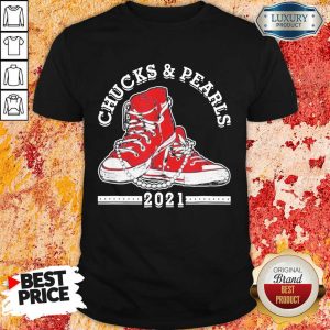 Angry Kamala Harris Chucks And Pearls 2021 Red Converse Shirt