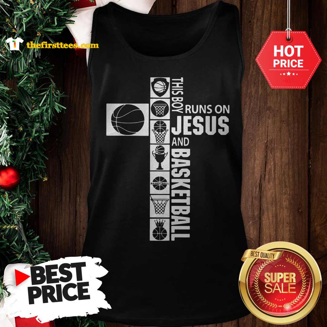 Official Hot Very This Boy Runs On Jesus And Basketball Shirt