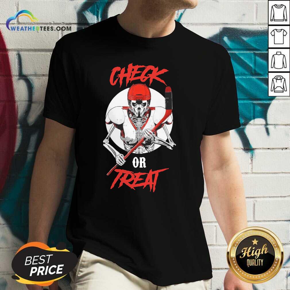 Official Skeleton Hockey Check Or Treat Shirt