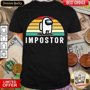 Hot Gaming Meme Impostor Among Game Us Sus Gift Vintage Sunset Shirt