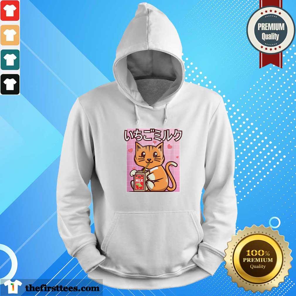 Original Cute Cat Strawberry Milk Japanese Kawaii Style Otaku Lovers Shirt