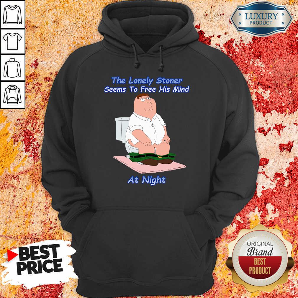 Original The Lonely Stoner Seems To Free His Mind At Night Shirt