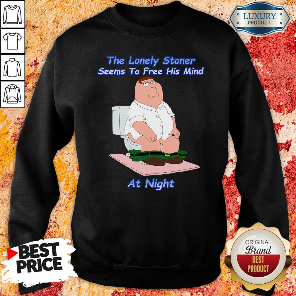 Original The Lonely Stoner Seems To Free His Mind At Night Shirt