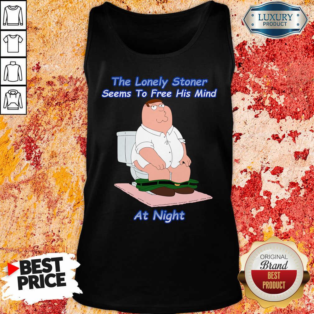 Original The Lonely Stoner Seems To Free His Mind At Night Shirt