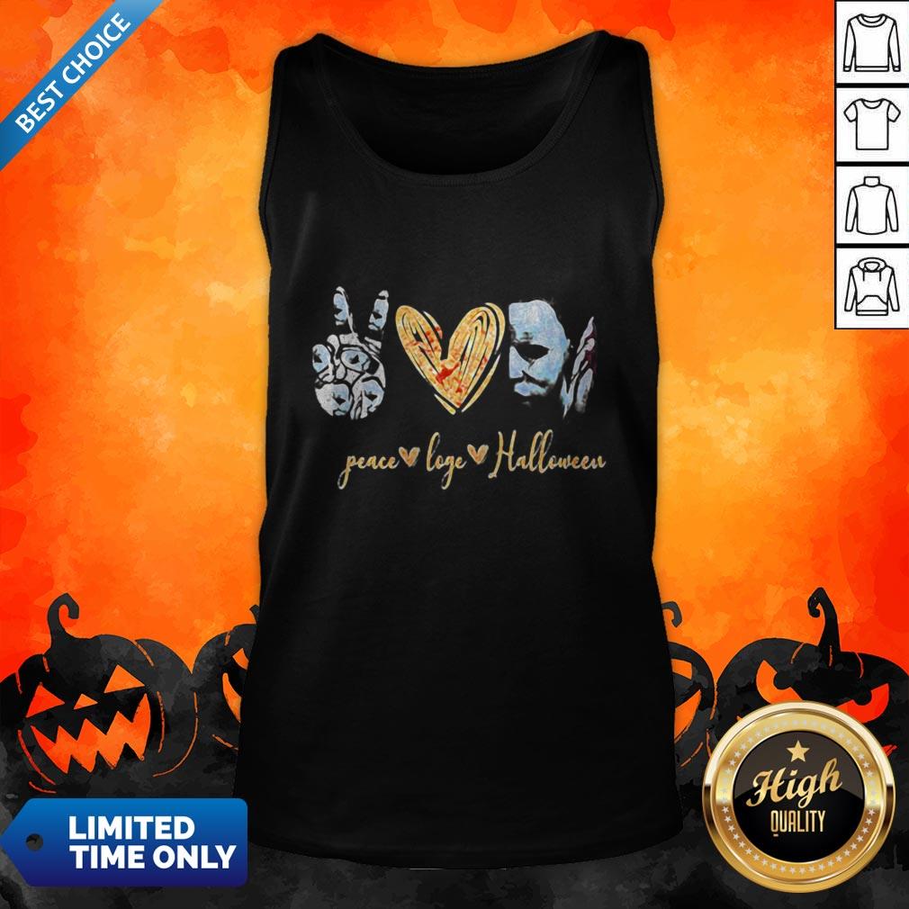 Peace Love Halloween Michael Myers Shirt
