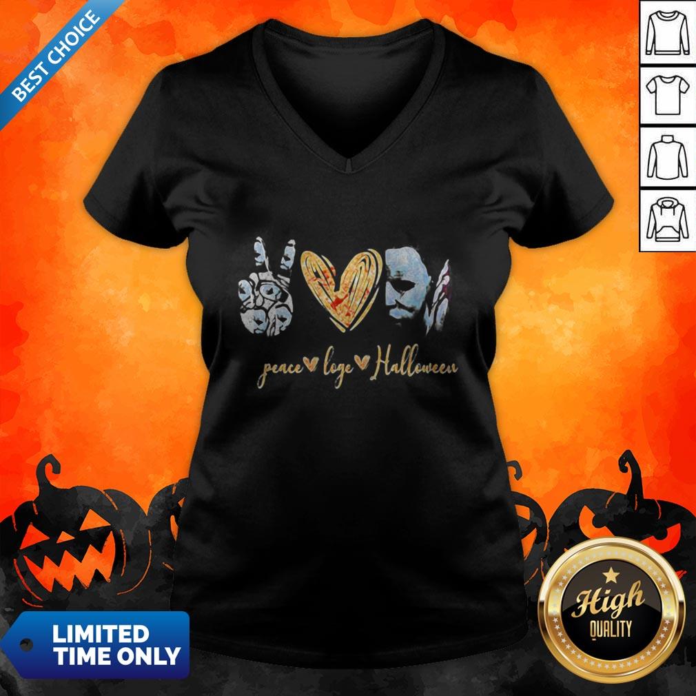 Peace Love Halloween Michael Myers Shirt