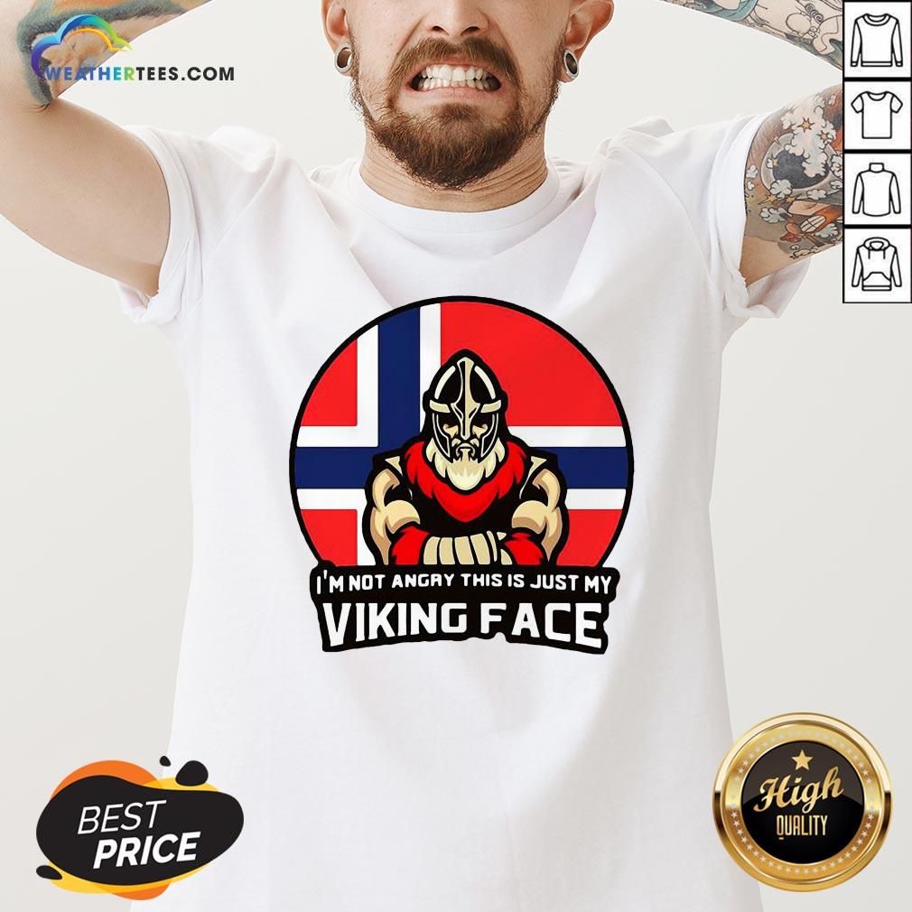 Pink I’m Not Angry This Is Just My Viking Face Norwegian Flag Shirt