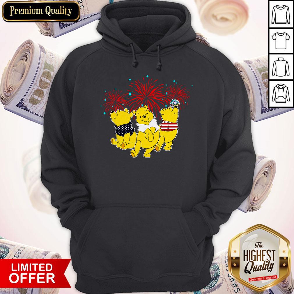 Pooh Disney Happy The 4th Of July Merica American Flag Independence Day Shirt