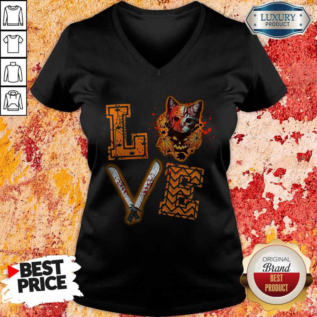 Premium Love Jason Voorhees Cat Halloween Shirt