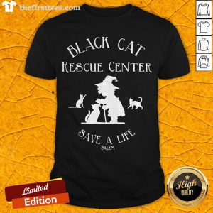 Black Cat Rescue Center Save A Life Salem Witch Halloween Shirt