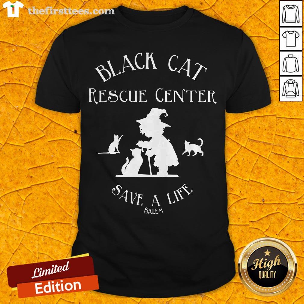 Black Cat Rescue Center Save A Life Salem Witch Halloween Shirt