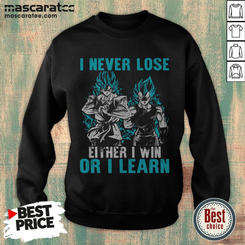 Songoku I Never Lose Either I Win Or I Learn Shirt