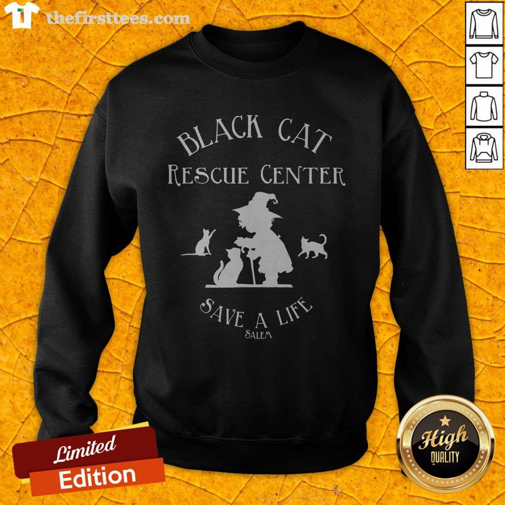 Black Cat Rescue Center Save A Life Salem Witch Halloween Shirt