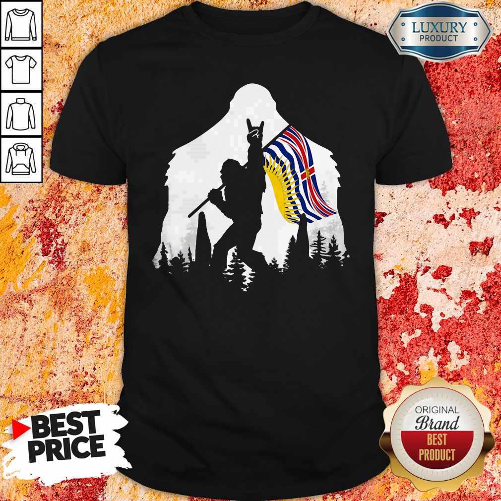 Top Bigfoot British Columbia Flag In The Forest Shirt