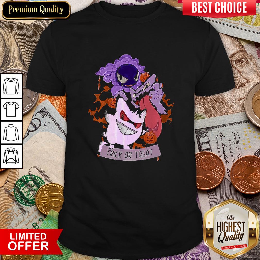 Trick Or Treat Gastly Haunter Gengar Pokemon Halloween Shirt