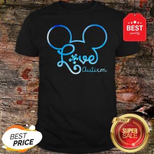 Nice Mickey Head Love Autism Awareness Shirt