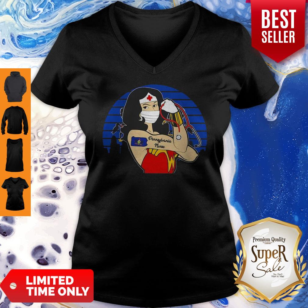 Vintage Wonder Woman Pennylane Nurse Stethoscope COVID-19 Shirt