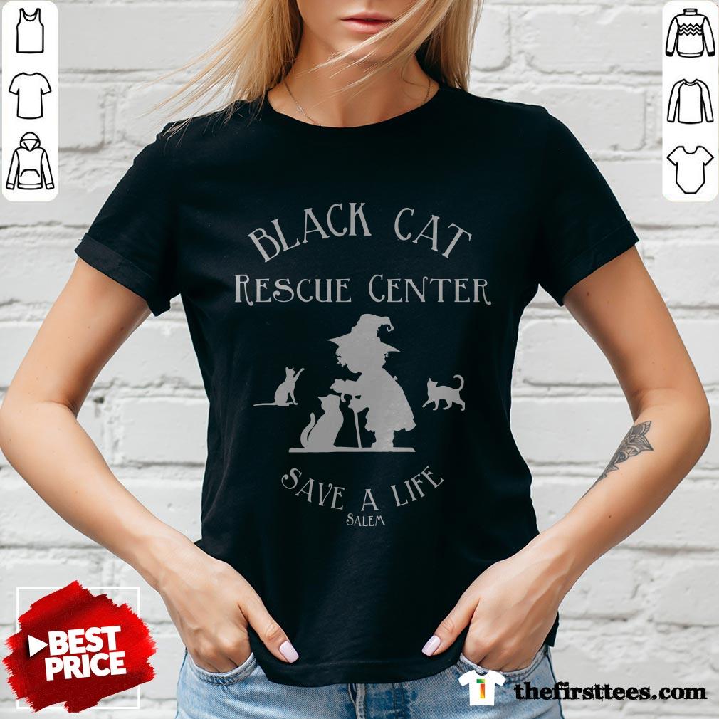Black Cat Rescue Center Save A Life Salem Witch Halloween Shirt