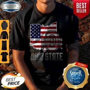 Pretty Ohio State American Flag Shirt