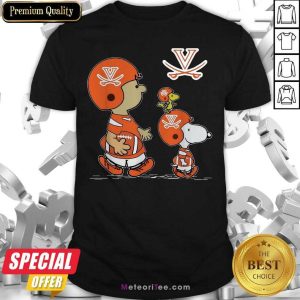 Good The Peanuts Charlie Brown And Snoopy Woodstock Virginia Cavaliers Football Shirt