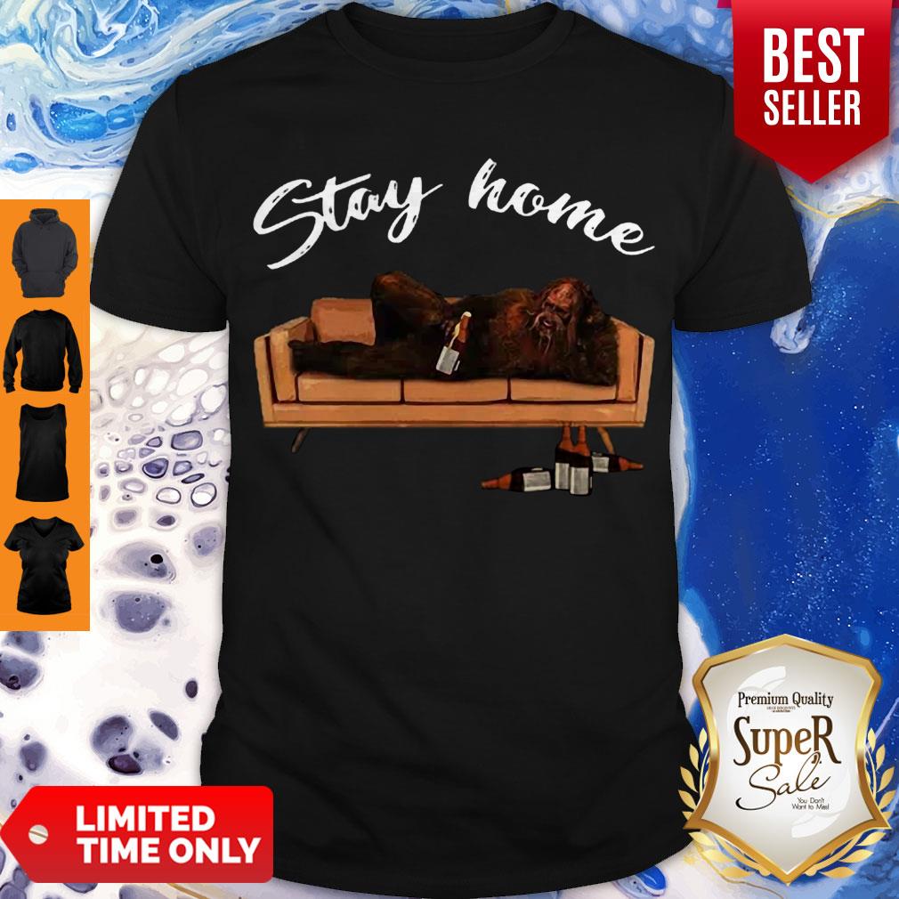 Nice Bigfoot Drink Beer Stay Home Coronavirus Shirt