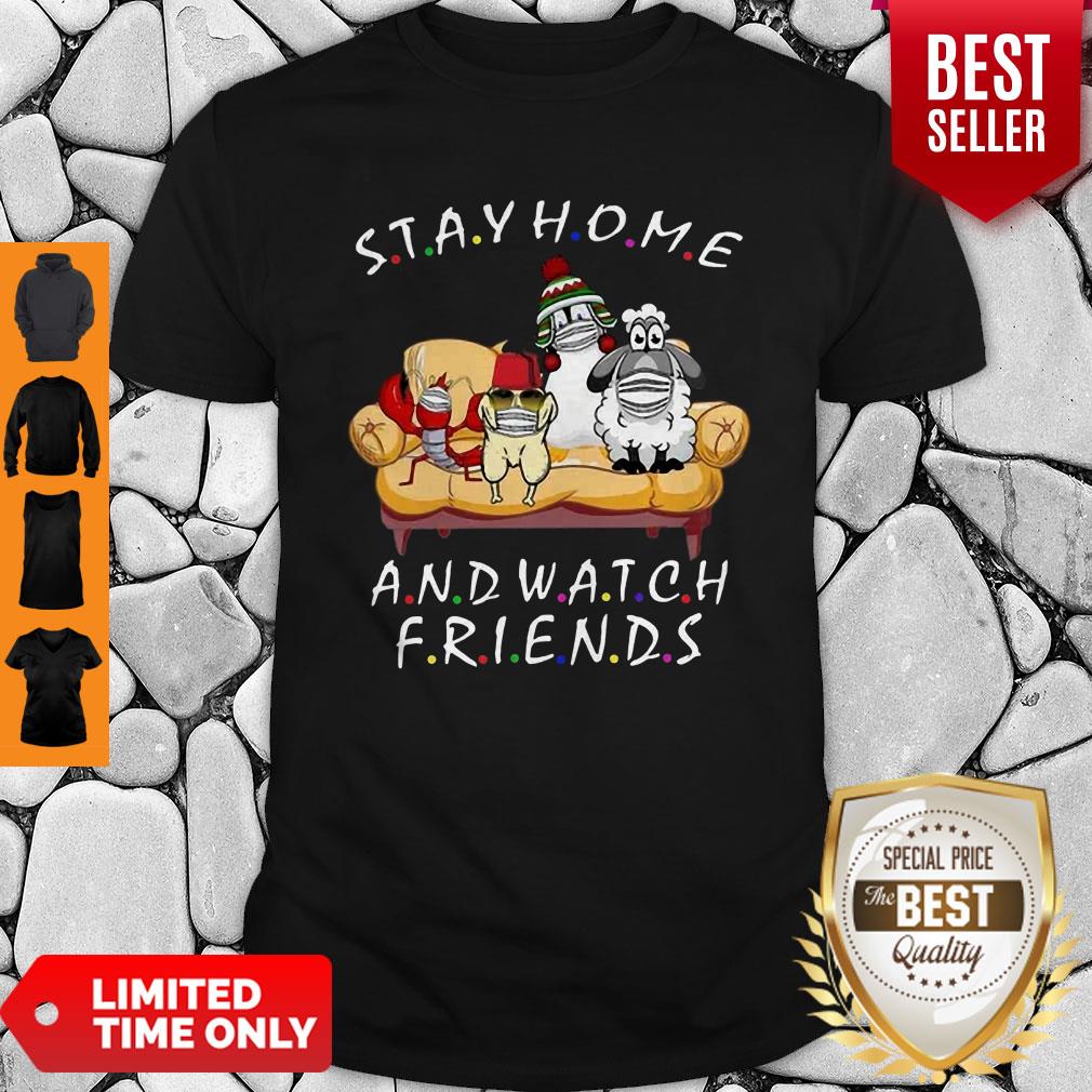 Perfect Pets Stay Home And Watch Friends Cartoon COVID-19 Shirt