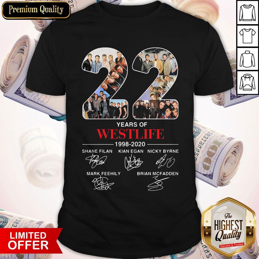 22 Years Of Westlife 1998 2020 Signatures Shirt