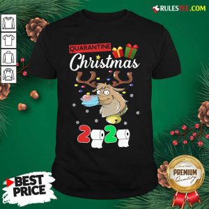 Funny Reindeer Santa Claus Mask 2020 Toilet Paper Quarantine Christmas Shirt