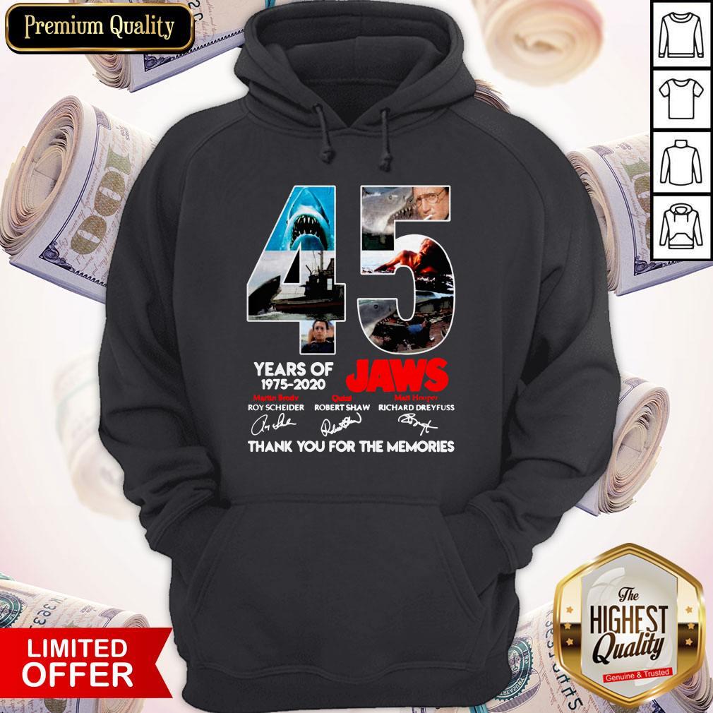 45 Years Of 1975 2020 Jaws Thank You For The Memories Signatures Shirt
