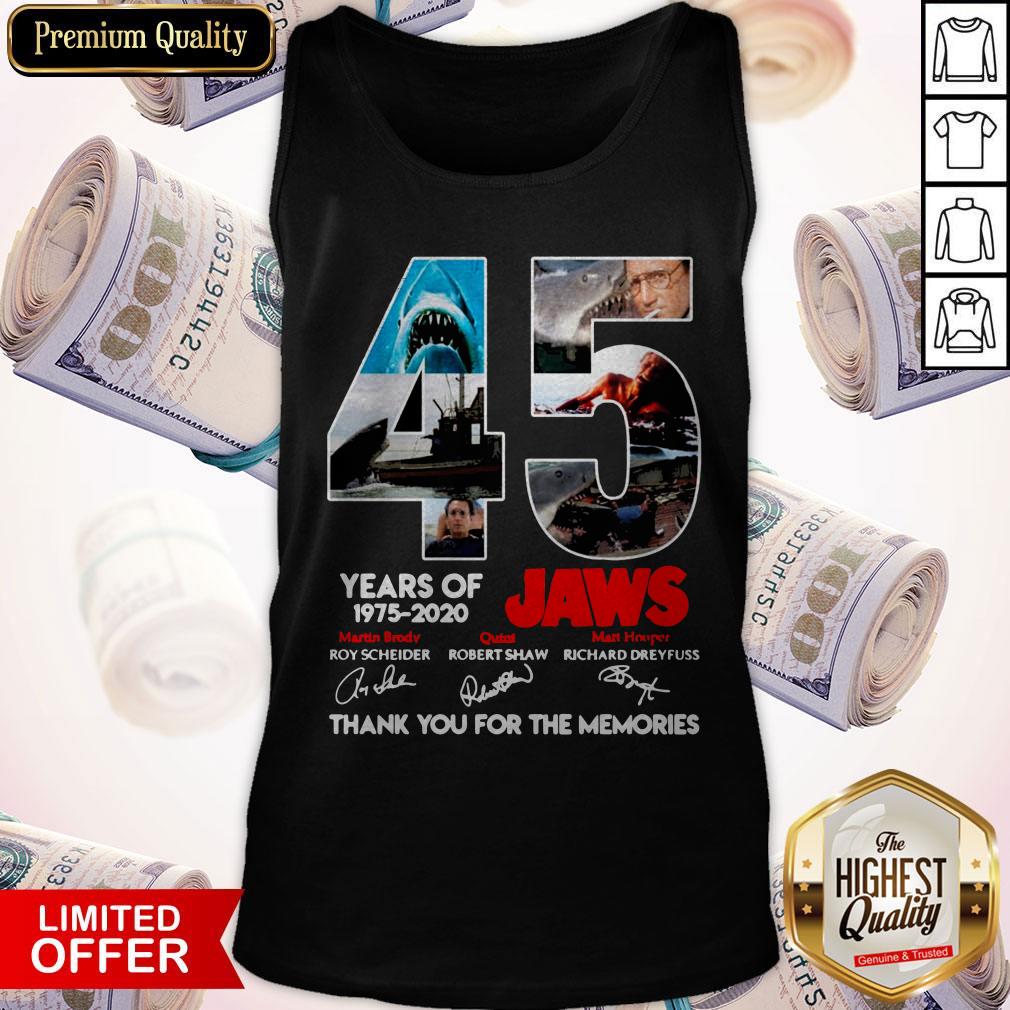 45 Years Of 1975 2020 Jaws Thank You For The Memories Signatures Shirt