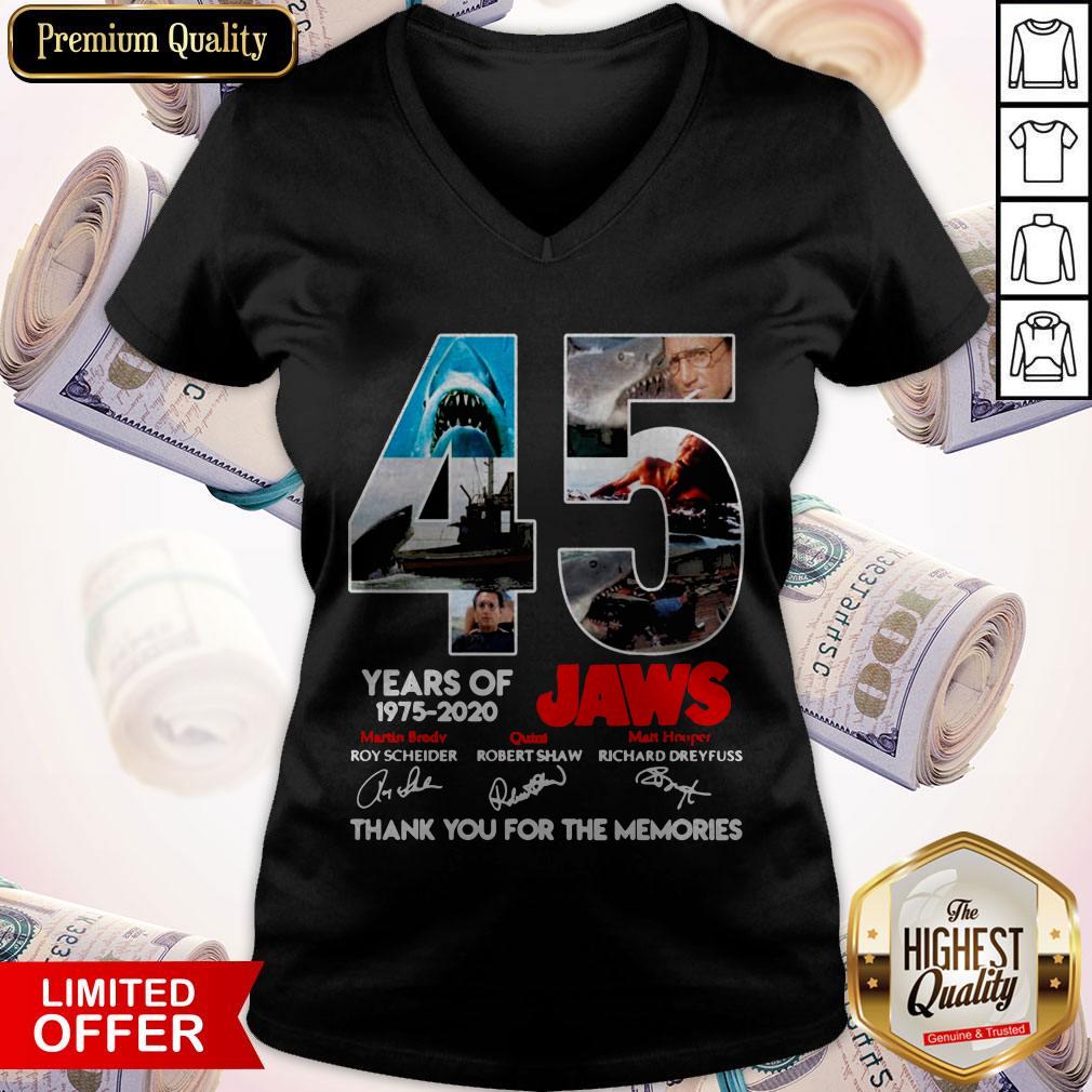 45 Years Of 1975 2020 Jaws Thank You For The Memories Signatures Shirt