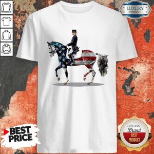 Premium American Flag Derssage Horse Shirt