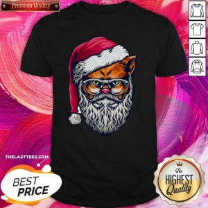 Top Xmas Wildcat Santa Claus Christmas Wearing Glasses Shirt