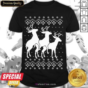 Nice Rentier Ugly Christmas Weihnachten Lustig Geschenk Langarmshirt Shirt