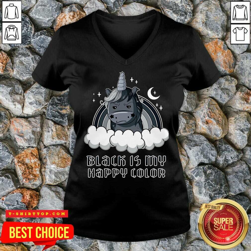 Unicorn 1 Black Is My Happy Color Shirt
