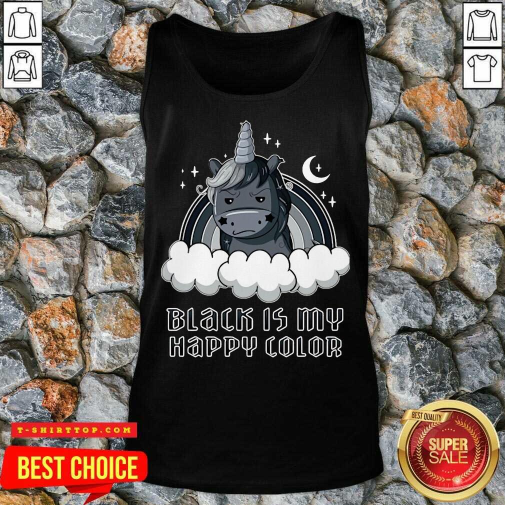 Unicorn 1 Black Is My Happy Color Shirt