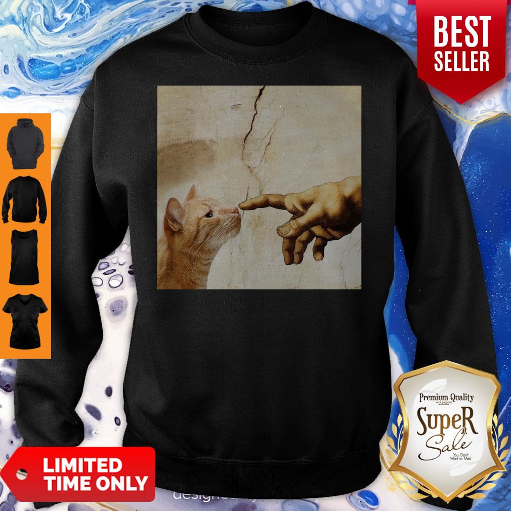 Official The Creation Of Adam Brown Cat Shirt