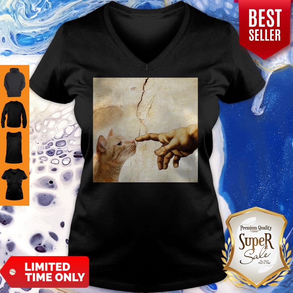 Official The Creation Of Adam Brown Cat Shirt