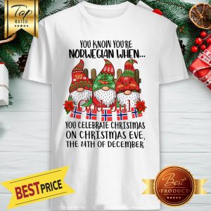 Official Gnome You Know You're Norwegian God Jul Christmas 24th December Shirt