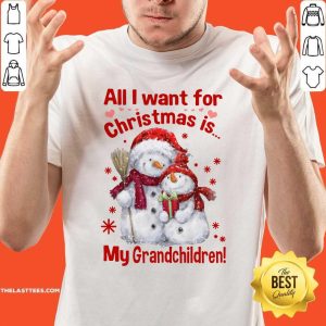 Top Snowman All I Want For Christmas Is My Grandchildren Merry Christmas Shirt