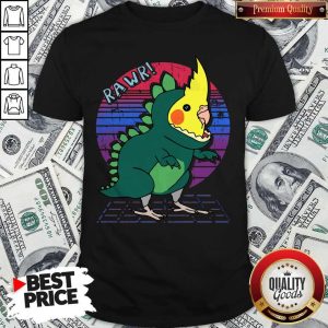 Original Vaporwave Cockatiel Dinosaur Shirt
