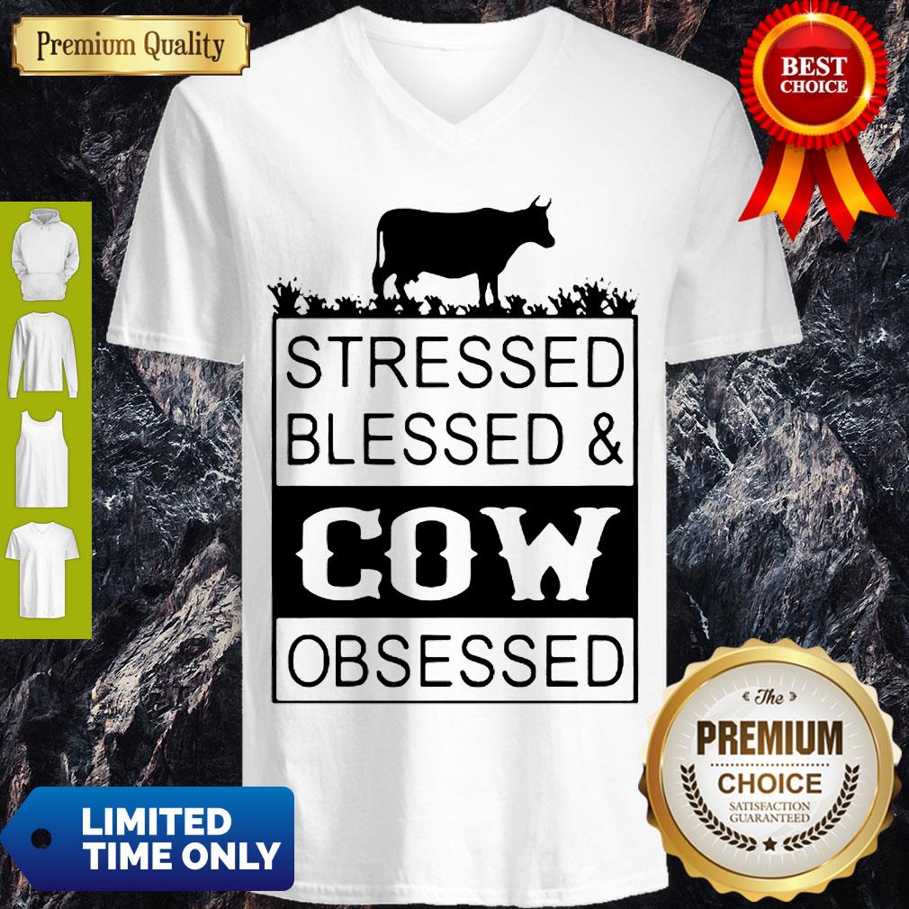 Good Stressed Blessedcow Obsessed Shirt