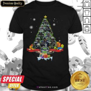 Top Seattle Seahawks Player Signatures Christmas Tree Shirt