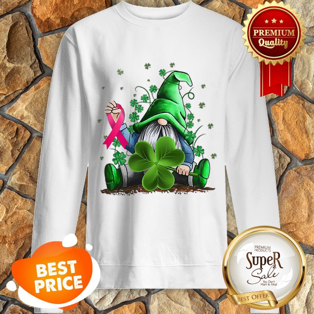 Nice Gnome Shamrock Breast Cancer Awareness Irish St. Patrick’s Day Shirt