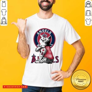 Nice Tattoo Cat I Love Angels Baseball Shirt