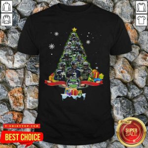 Seattle Seahawks Player Signatures Christmas Tree Shirt