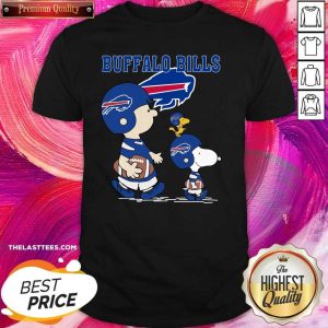 Cute Snoopy and Woodstock and Charlie Brown Buffalo Bills Shirt