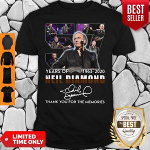 Premium 57 Years Of 1963 2020 Neil Diamond Signature Thank You For The Memories Shirt