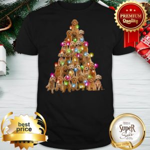 Goldendoodle Dog Lights Christmas Tree Shirt